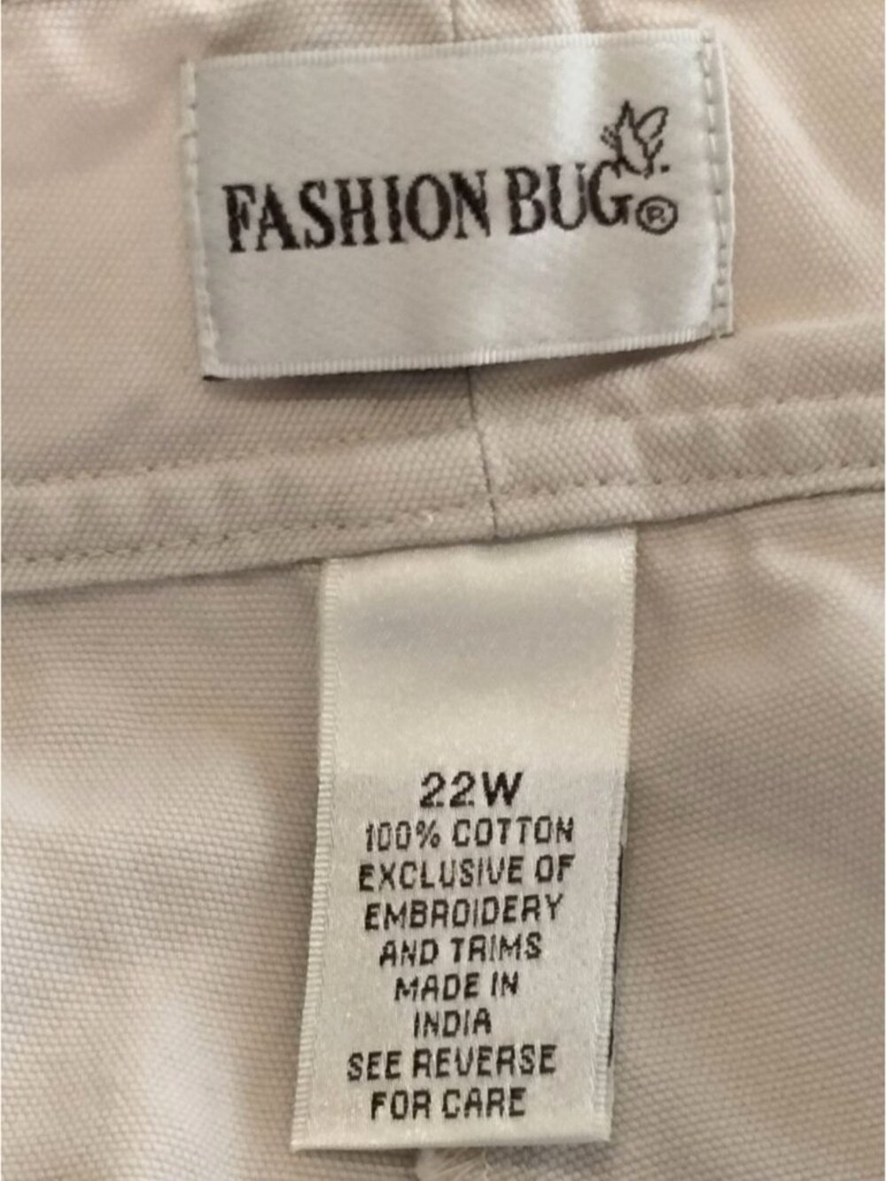 Fashion Bug Plus Size 22W Beige Skort Embroidered Floral Zipper Pockets Skirt - Picture 9 of 10